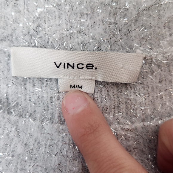 New Vince. Tinsel-Weave Brushed-Knit Jumper - Grey Medium - Picture 3 of 9